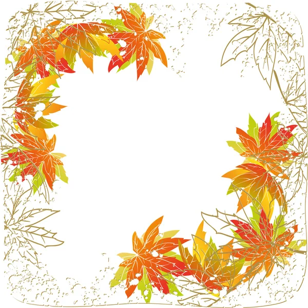 白い背景にカラフルな秋の葉 — ストックベクタ