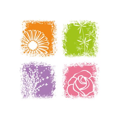 Abstract colorful flower on white background clipart