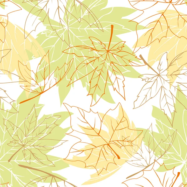 Dikişsiz desen renkli sonbahar yaprakları — Stok Vektör