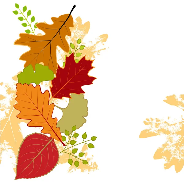 Abstracte kleurrijke herfst blad wenskaart — Stockvector