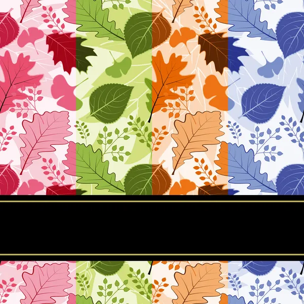 Colorful four season leaves seamless pattern — Stock Vector