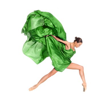 Ballet dancer in the flying dress clipart