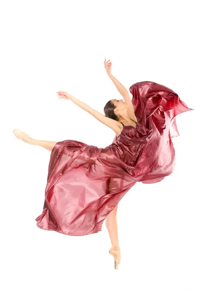 Balletdanser in de vliegende jurk — Stockfoto