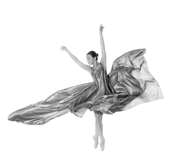 Χορευτής μπαλέτου στο ιπτάμενο φόρεμα — Φωτογραφία Αρχείου