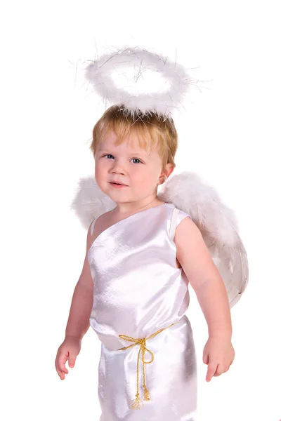 Menino em traje de anjo — Fotografia de Stock