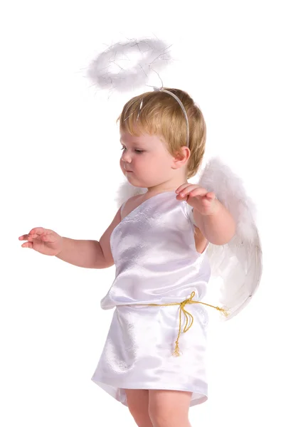Дитячий хлопчик в костюмі ангела — стокове фото