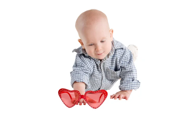 Baby crawls on all fours and look — Stock Photo, Image