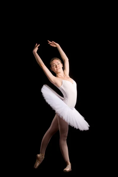Klassische Ballerina im weißen Rock — Stockfoto
