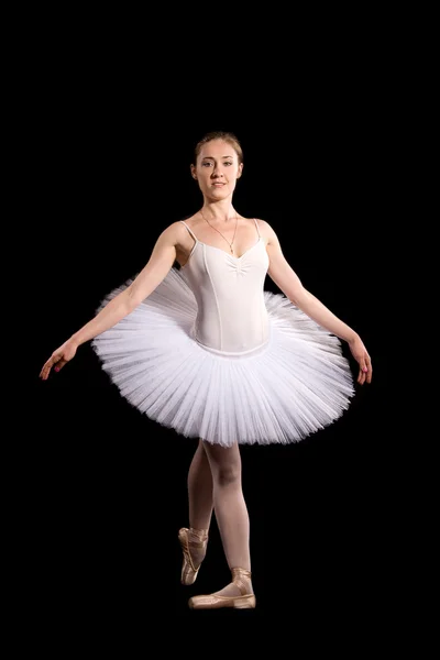 Klassiska ballerina i en vit kjol — Stockfoto