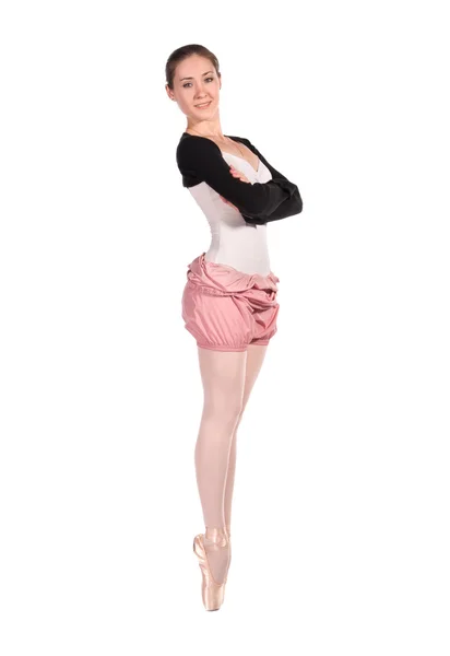 Baletní tanečník v teplákové je izolovaná — Stock fotografie