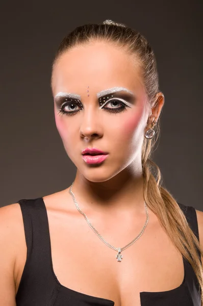 Model drobet světlý make-up — Stock fotografie