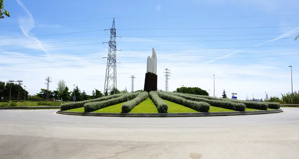 Skulptur der Rotunde des Eingangs zum prat de llobregat — Stockfoto