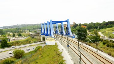 Blue bridge of the train clipart