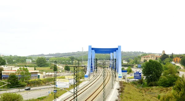 Blaue Brücke des Zuges — Stockfoto