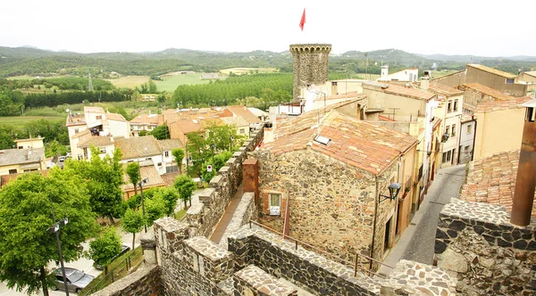 Vista aérea del castillo de Hostalric — Foto de Stock