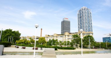 Panoramic of the towers of the Olympian port of Barcelona clipart