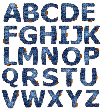 Denim alphabet clipart