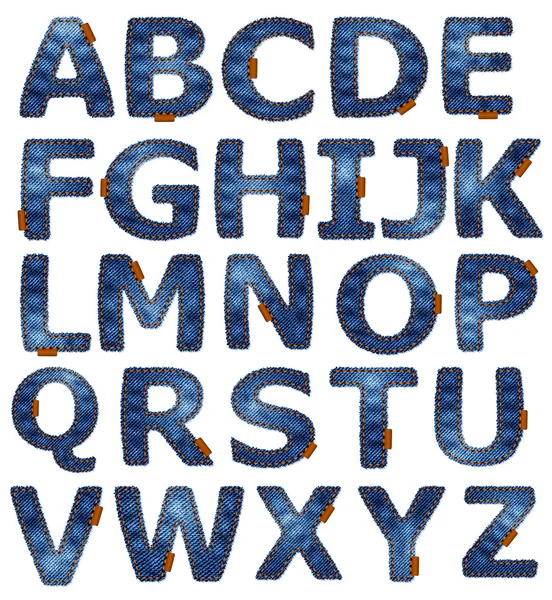 Denim alphabet — Stock Photo, Image