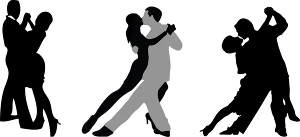 Couples dancing tango — Stock Vector