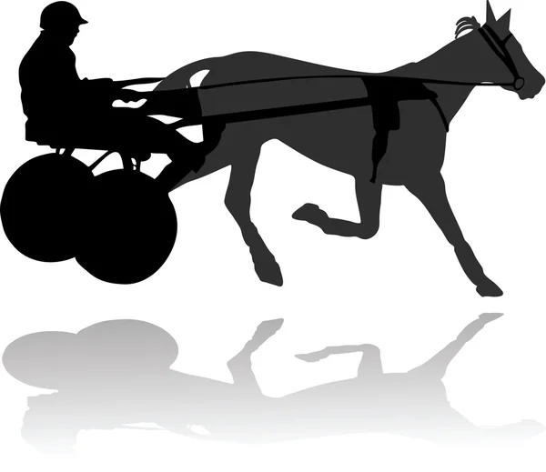 Race horse-drawn carts — Stock Vector