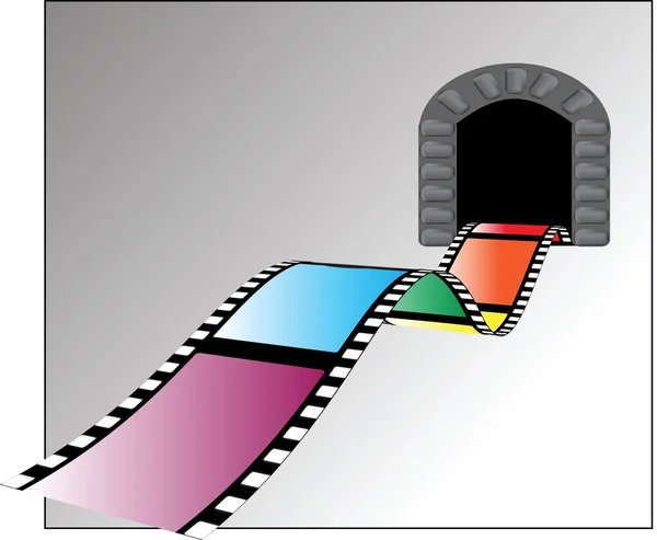 Film försvinner in i mörkret — Stock vektor