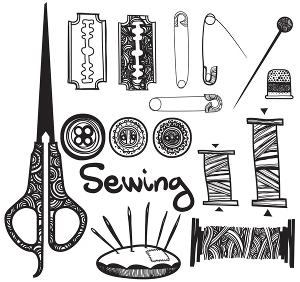 Sewing Accessories — Stock Vector