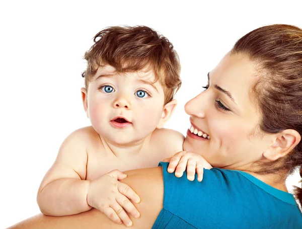 Mutlu anne ve küçük bebek — Stok fotoğraf