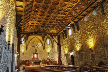 Wood interior church in 