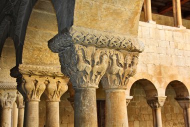 Details of the columns of the famous Monastery of Silos in Spain clipart