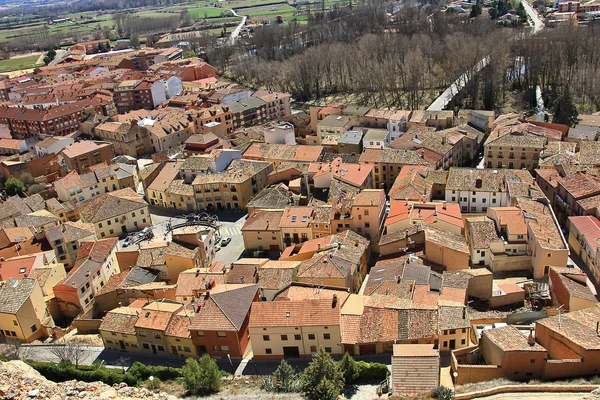 Aerial view of the town of San Esteban de Gormaz in Spain — Stock Photo, Image