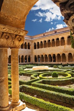 Details of the columns of the famous Monastery of Silos in Spain clipart