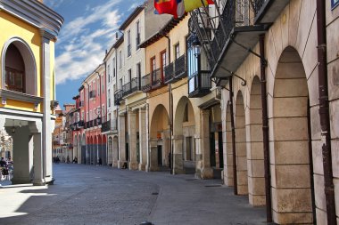 Streets of the town of Aranda de Duero in Spain clipart
