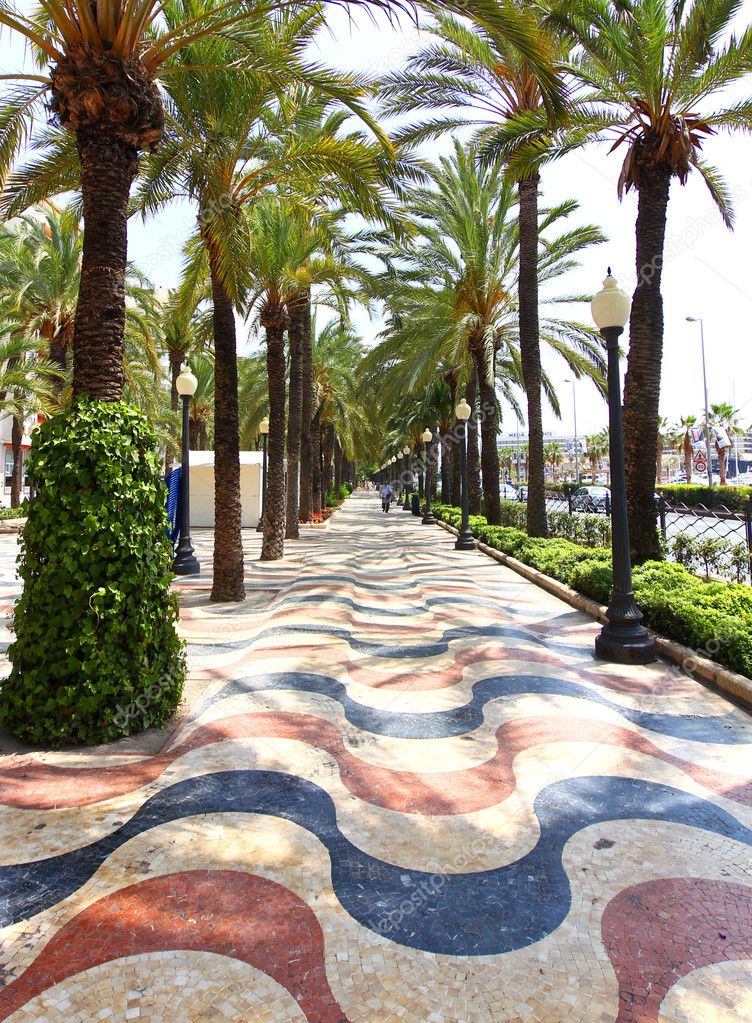 Famous Square La Explanada in Alicante Spain