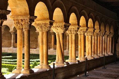 Details of the columns of the famous Monastery of Silos in Spain clipart