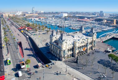 Hava barcelona port marina view passeig kolon