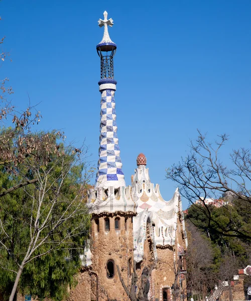Barcelona park guell gaudi ev gingerbread — Stok fotoğraf
