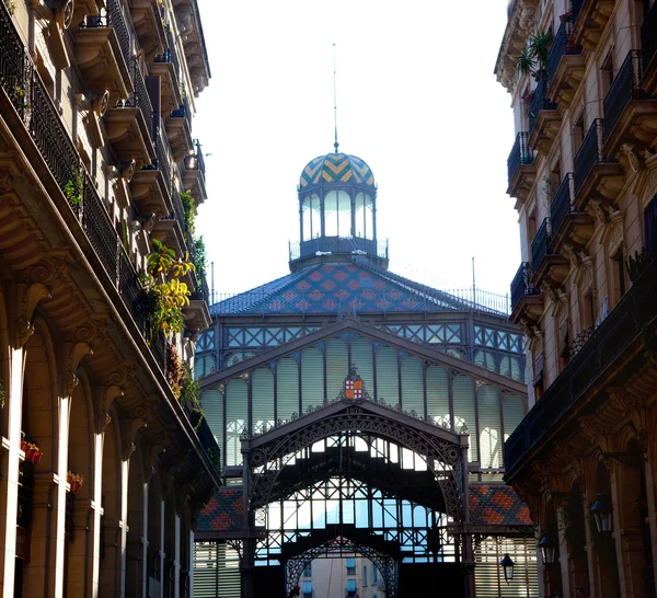 stock image Barcelona Borne market facade in arcade