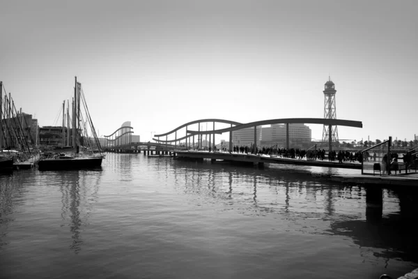 Przystań port Barcelona z mostu — Zdjęcie stockowe