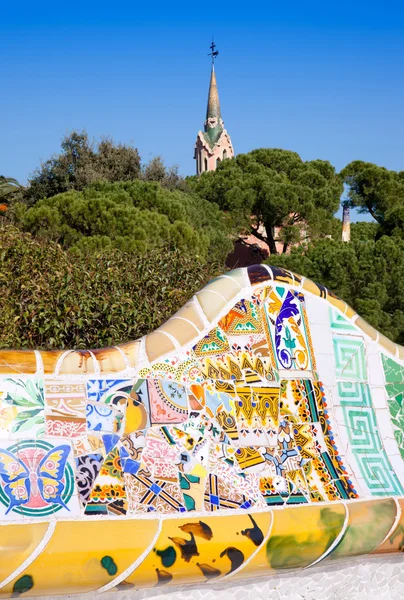 Barcelona park guell gaudi modernismen — Stockfoto
