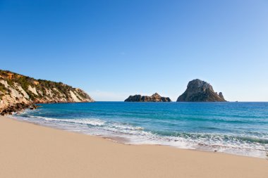 es vedra Ibiza Adası görünümünden cala d hort