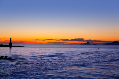 formentera yılında la savina deniz feneri günbatımı