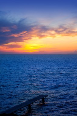Balearic Formentera island sunset in Mediterranean clipart