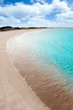 Turquoise beach in formentera clipart