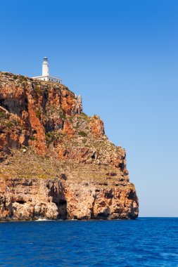 Formentera faro de la mola deniz feneri deniz manzaralı