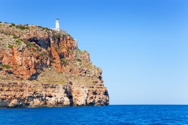 Formentera faro de la mola deniz feneri deniz manzaralı