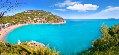 caleta de sant vicent Ibiza Adası'nın havadan görünümü