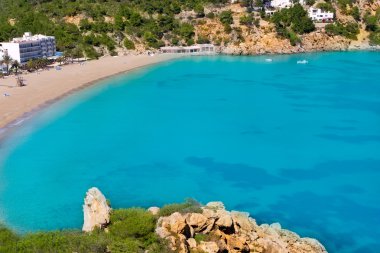 caleta de sant vicent Ibiza Adası'nın havadan görünümü