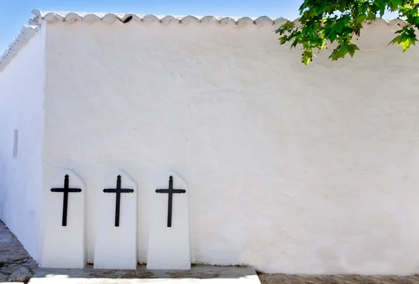 伊维萨岛圣艾格尼丝 de 电晕 ines 白色教堂 — 图库照片