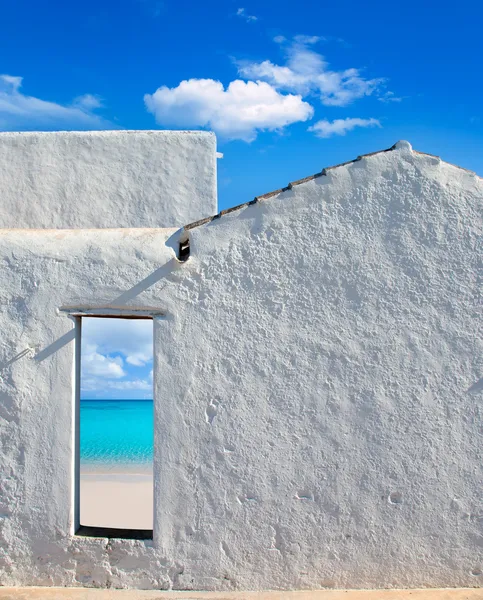 Balearic islands idyllic beach from house door — Stock Photo, Image