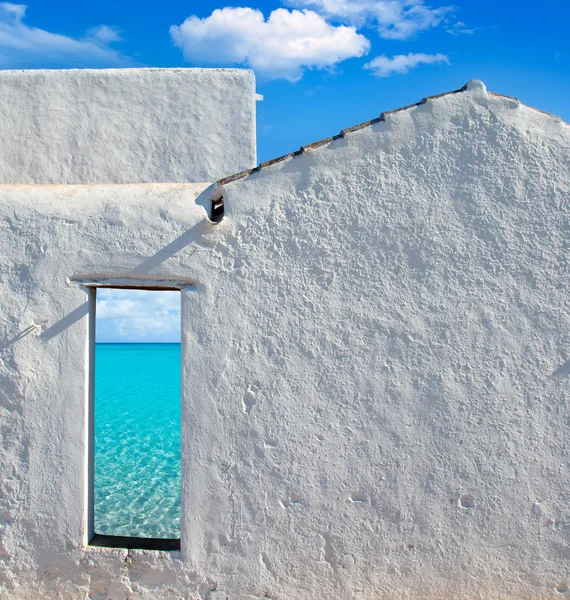 stock image Balearic islands idyllic beach from house door